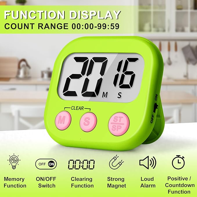 ZILLEEN Classroom Timer for Kids Teachers 6 Pack Digital Timers