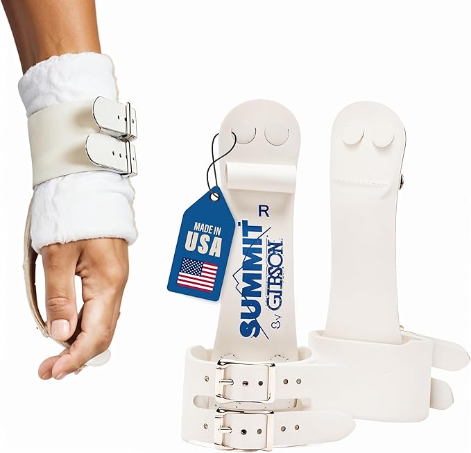 Gibson Athletic Summit Ring Gymnastic Grips for Boys, Durable Leather Grip for Secure Grip, Hand Grips for Early Competitor Gymnasts, Gymnastics Grips for Boys - Made In USA