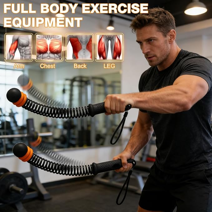Adjustable Ropeless Battle Ropes for Home Gym, Portable Cordless Battle Ropes for HIIT, Weighted Exercise Equipment with Variable Resistance, Quiet Workout Equipment for Women & Men (Black)