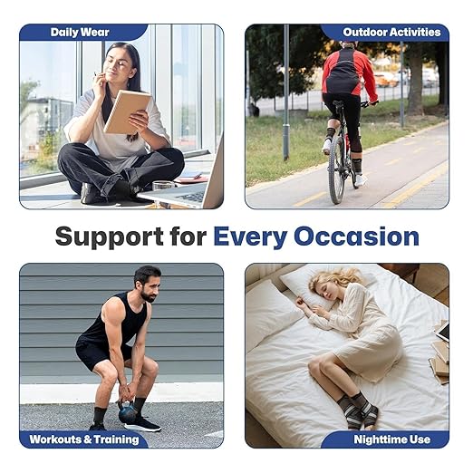 PAPLUS 2 Pairs Ankle Braces for Men & Women Plantar Fasciitis Relief- Adjustable Ankle Support for Foot Pain, Achilles Tendonitis Brace - with Removable Strap for Swelling Nude