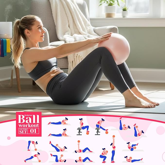 Aoriher 10 Pcs Small Exercise Pilates Ball Bulk 9 Inch Mini Yoga Balls Anti Burst and Slip for Stability Fitness Physical Therapy Stretching & Core Workout at Home Gym Office Class