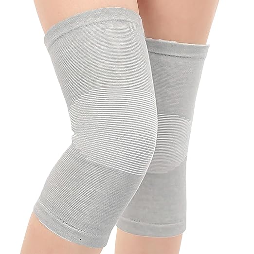 Bamboo Compression Knee Sleeve - Knee Sleeves for Women Men Knee Pain - Elastic Warm Knee Brace (Gray, Small)