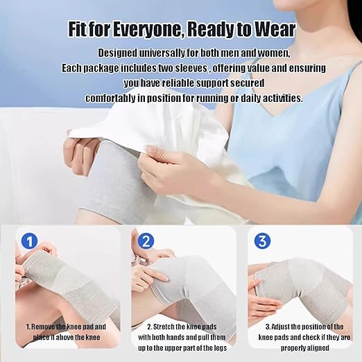 Bamboo Charcoal Compression Knee Sleeve - Elastic Knee Braces Pads Warmers Protective Knee Support for Arthritis and Runners (Gray+Black, X-Large)