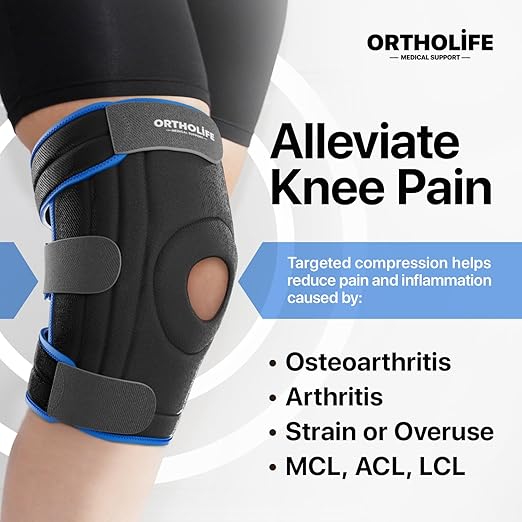 Knee Brace for Women and Men – Knee Compression Sleeve for Meniscus Tear, ACL, Arthritis Pain Relief, Patella Pad & Side Stabilizers – Please Check How To Size Video (Blue, Medium)