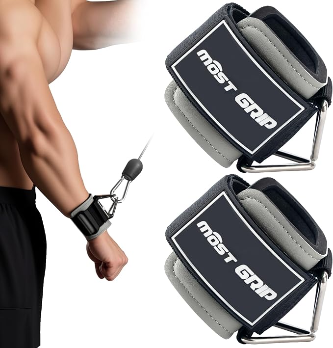 Wrist Cuffs with D-Ring, Wrist Wraps for Weightlifting with Neoprene Padding, Wrist Straps for Cable Machines