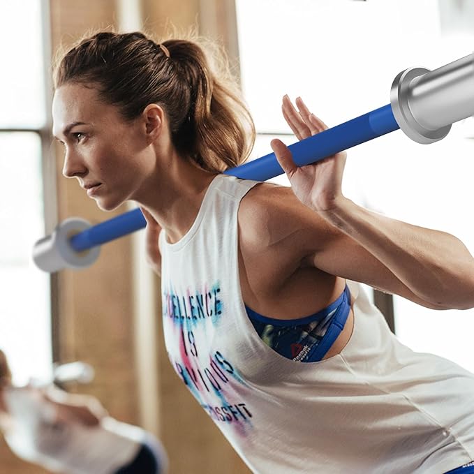 EVERYMATE 5LB Mini Barbell Bar Beginner Women Kid Barbell Total Body Workout Weighted Bar,for Strength Training, for Youth Children New Weightlifting
