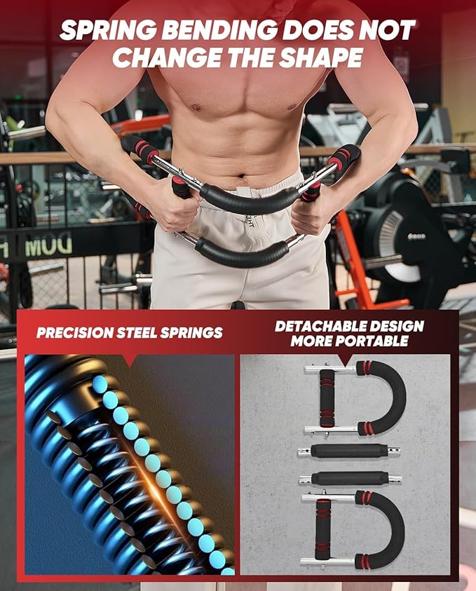 Twister Arm Trainer, 40-100lb Adjustable Chest Workout Equipment, Arm Trainer, Twister Arm Trainer,Detachable Fitness Equipment for Home Gym, Strength Building Workout Tool