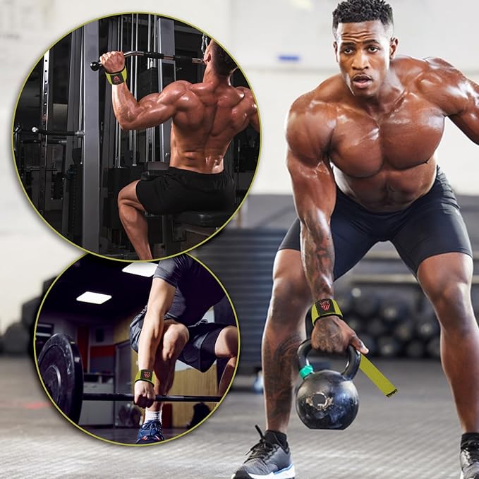 Weight Lifting Straps Wrist Support Padded Neoprene Gym Cross Training Hand Bar Weightlifting Straps Fitness Bodybuilding Power Exercise Grips Deadlift Men Women