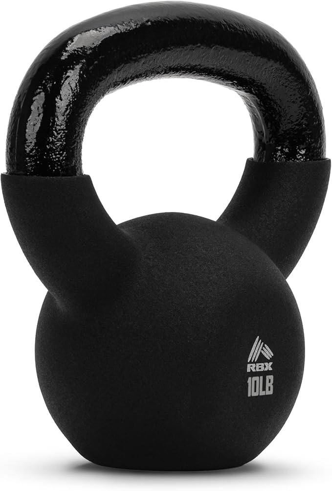 RBX Neoprene Kettlebell, Wide Handle, Iron Core, Flat Bottom, Great for All Fitness Levels