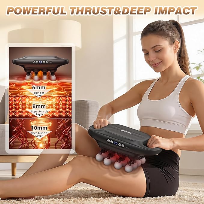 16 Head Deep Tissue Massage Gun, Percussion Muscle Massager with 3 Modes & 30 Intensities, Ultra-Quiet Massage Gun for Back,Shoulders, Legs, Foot, Muscle Pain Relief, Ideal Gift for Men Women