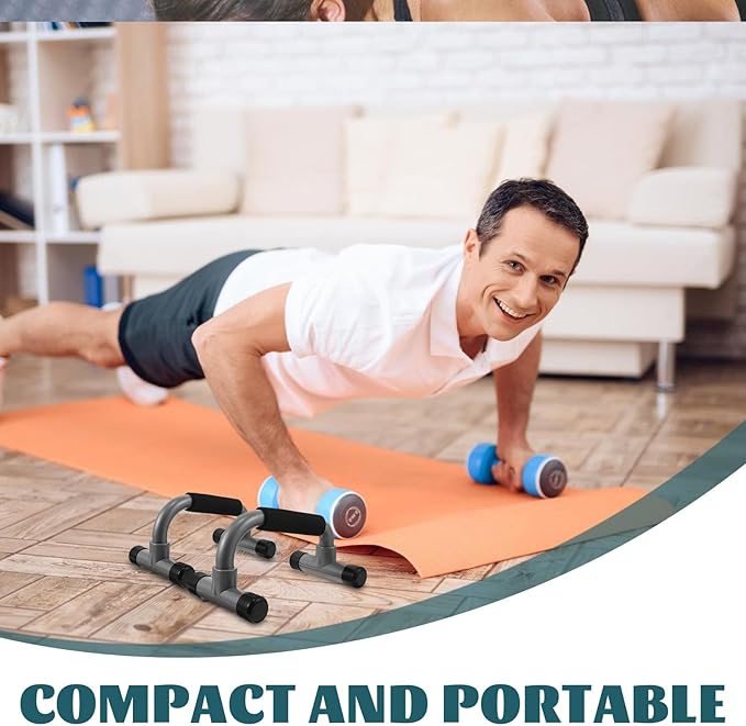 H-shaped Pushup Bars Pair for Home Gym Equipment, Non-slip Parallettes Bars for Chest Muscle Training and Strength Workout, Portable Fitness Pushup Stands for Men and Women