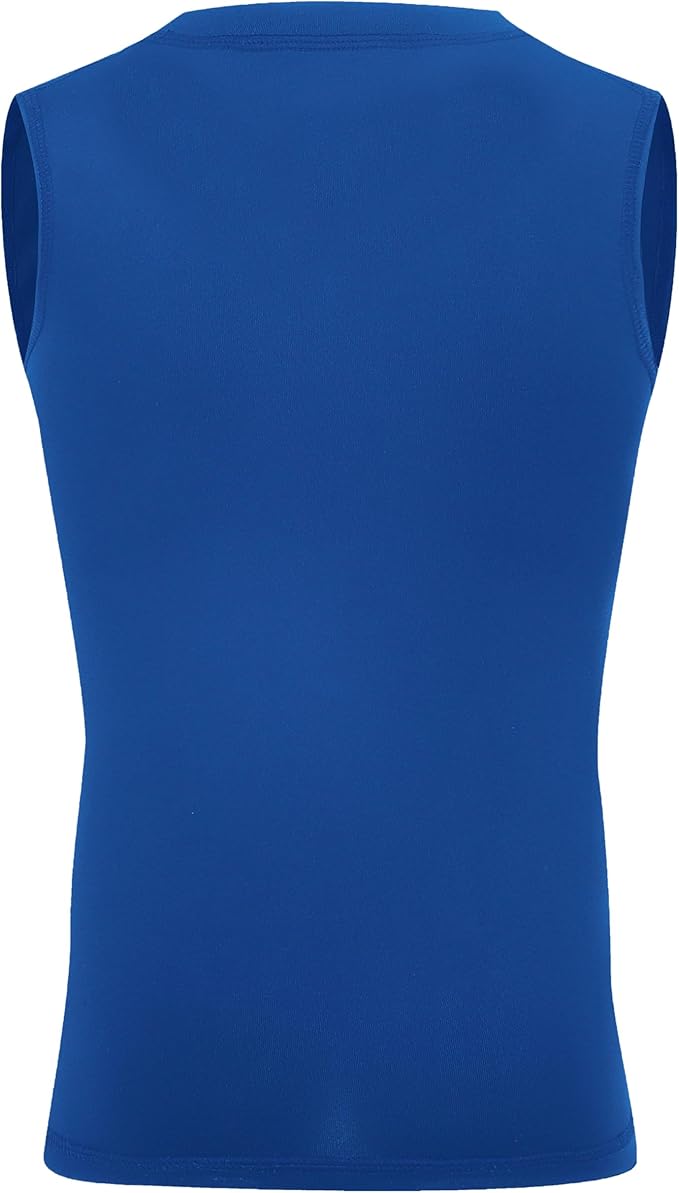 Youth Boy Girls Sleeveless Compression Shirt Kid Athletic Tank Top Quick Dry Basketball Football Undershirt