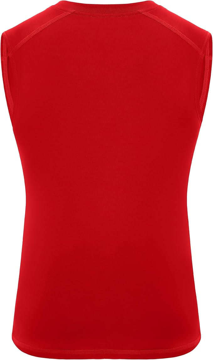 Roadbox Boys Youth Sleeveless Compression Shirt, Quick Dry Kids Football Undershirt, Athletic Soft Tank Tops Sport Basketball