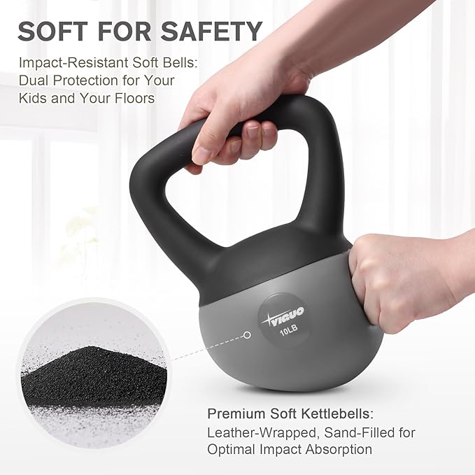 YIGUO Soft Kettlebell, Kettlebells Cushioned Impact-Resistant Base and Anti-Slip Grip, Strength Training Kettle Bell for Women and Men, Home Workout