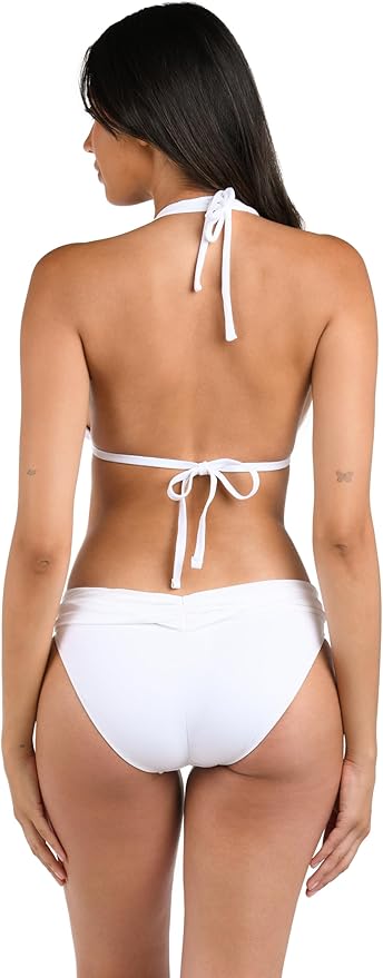 Island Goddess Rouched Halter Bikini Swimsuit Top