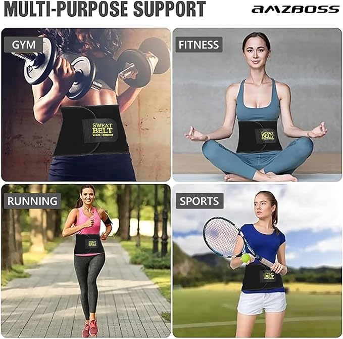 AMZBOSS Waist Trainer for Women Lower Belly Fat, Waist Sweat Band for Women, Belly Band Sweat Belt, Stomach Wrap, Body Shaper