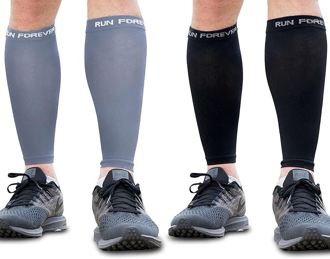 Run Forever Calf Compression Sleeves for Men and Women - Leg Compression Sleeve - Footless Compression Socks for runners