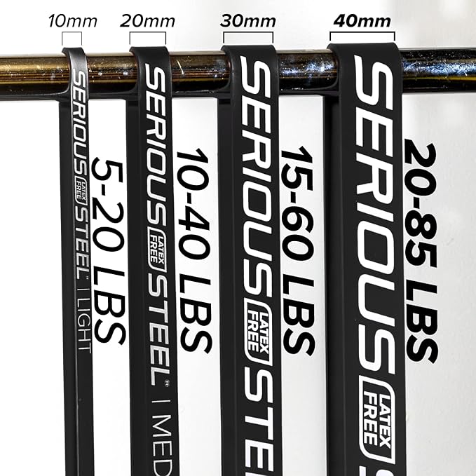 Serious Steel Fitness Non Latex (Latex Free Resistance Bands) Resistance Bands Exercise Bands | Use for Pull-Ups, at Home Workouts, Strength Training and Resistance Training(41" Sets)