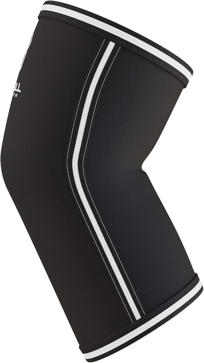 Elbow Sleeves 5mm (1 Pair) - High Performance Elbow Sleeve Support for Weightlifting, Weight Training & Powerlifting - Best Compression Straps - for Men and Women (Medium, Black/Grey)