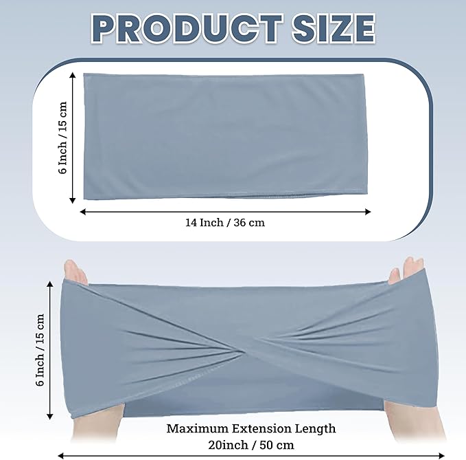 MDS Pack of 150 Spandex Chair Sashes Bows Elastic Stretch Dining Chair Bands Ties Without Slider Buckle Universal fits for Wedding Baby Shower Birthday Party Banquet Event Decoration - Dusty Blue