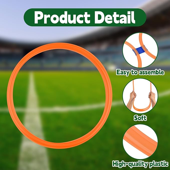 Mototo 24/30/48/96 Pack Agility Rings 15 Inch Speed Training Hopscotch Rings Plastic Circle Jumping Hoops Agility Hurdles for Athlete Exercise Soccer Football Gymnastics Games Practice Footwork