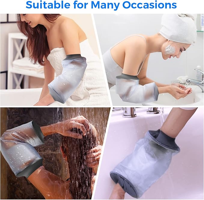 PICC Line Shower Cover, PICC Line Covers for Upper Arm, Reusable IV&PICC Line Sleeve Protector for Shower Adult, Waterproof Cast Covers for Arm Elbow Chemotherapy Home Infusion Bandage Dressing Wound