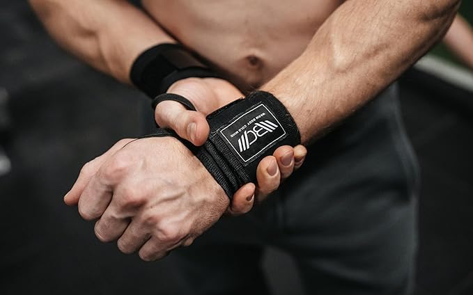 WARM BODY COLD MIND - Premium Cotton Weight Lifting Wrist Wraps for Cross Training, Powerlifting, Deadlift, Weightlifting, Gym, Wrist Straps, Workout, Fitness, Heavy-Duty Support with Thumb Loop