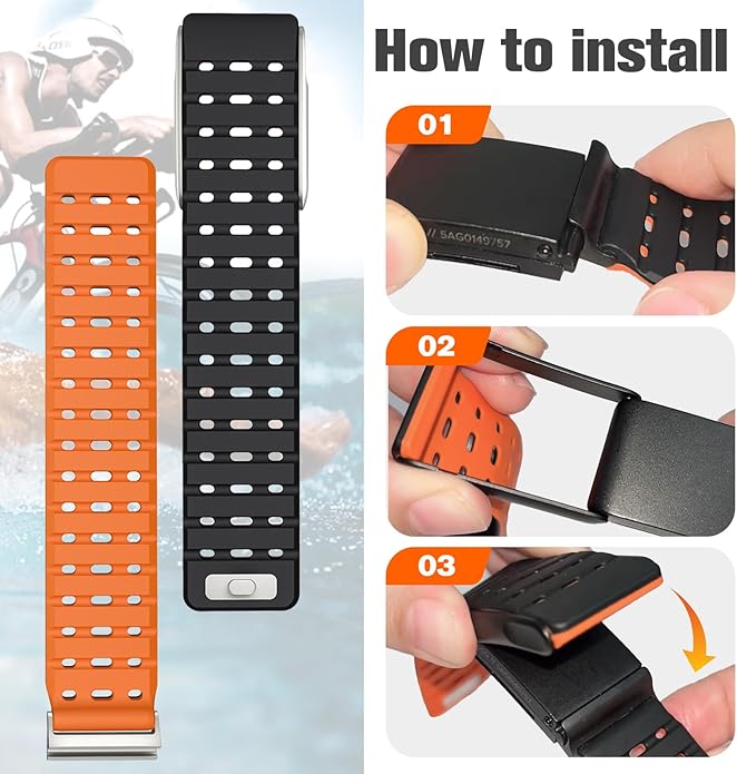 Silicone Magnetic Sport Strap Compatible with Whoop 5.0 Bands, Adjustable Breathable Replacement Wristband Bracelet, with U-Shaped Frame, Men Women, for Whoop Band 5.0 One/Peak/Life/MG