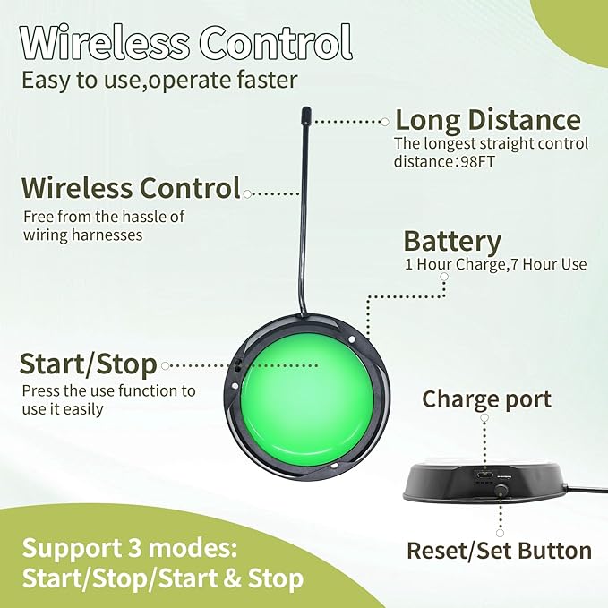 Digital Gym Timer with Wireless Button,Interval Timer with Remote Control for Stopwatch,Countup/Down,Digital Wall Clock for Cornhole,Game,Indoor & Outdoor Sport