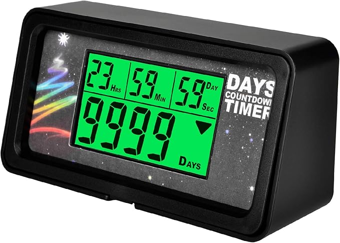 Jayron Backlight Digital 9,999 Days Countdown Timer Big LCD Display Count Down for Retirement Wedding Vacation Christmas Event Classroom Cruise