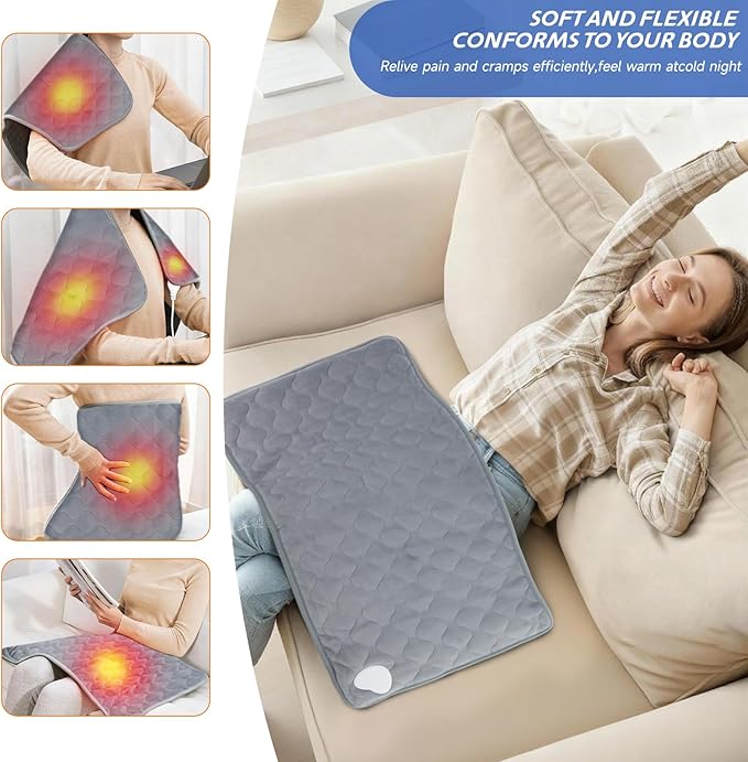 Heating Pad for Back Neck Shoulder Pain, Electric Heating Pad Auto Shut Off, Fast Heat, Large Heating Pad Gifts for Women Men, Machine Washable, Overheat Protection-15.75" x 31.5"
