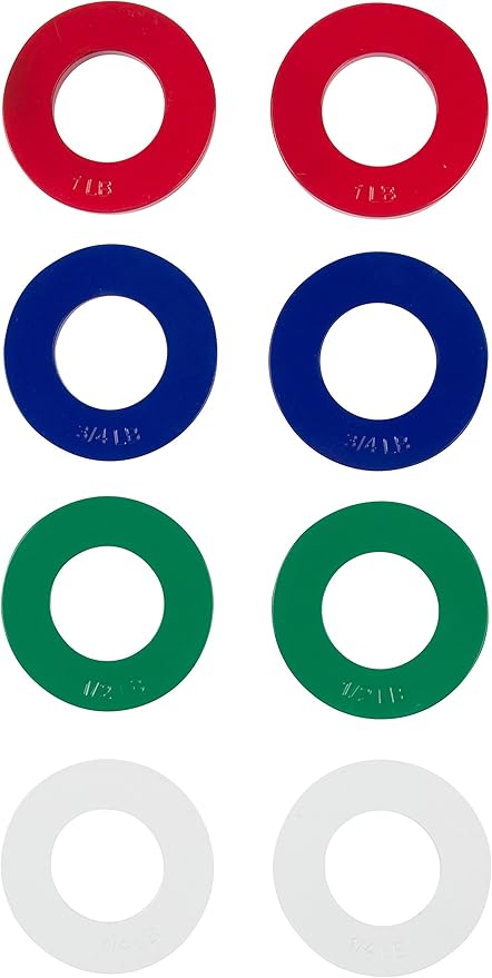Fractional Weight Plates - 2 Each of 1/4, 1/2, 3/4, 1 lb. Total Set of 8 by Trademark Innovations