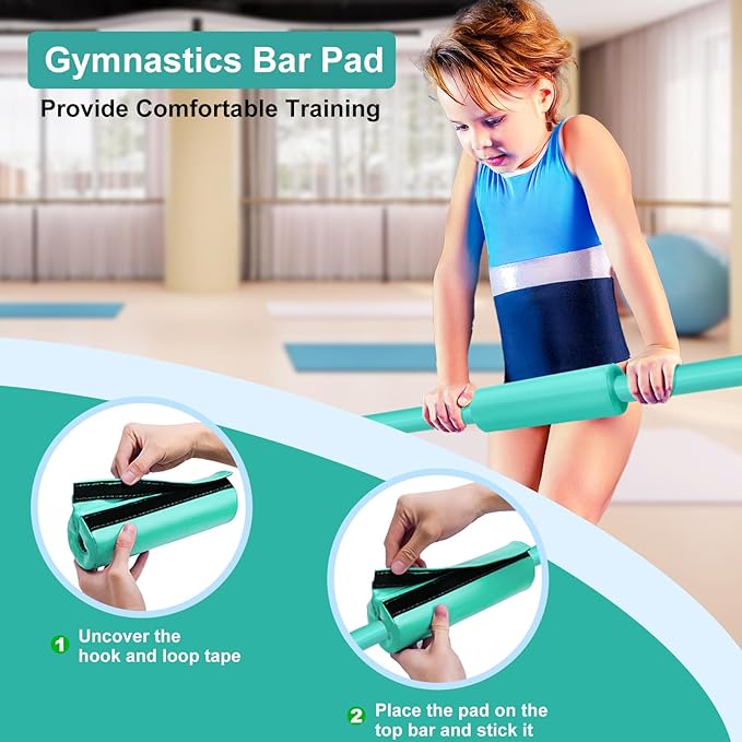 Gymnastic Bars for Kids with Adjustable Height, Folding Gymnastic Training Kip Bar, Expandable Horizontal Bar for Home