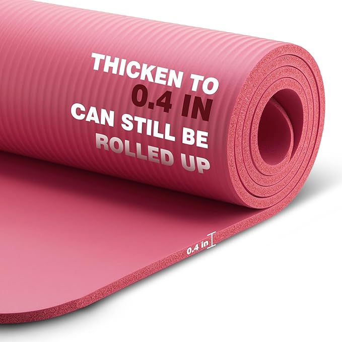 KEEP Extra Thick NBR Yoga Mat for Women & Men, 10mm Thick, 72”x24” Large Exercise Mat with Non-Slip Workout Mat for Yoga, Pilates, Stretching, Meditation – Wide & Cushioned Fitness Mat