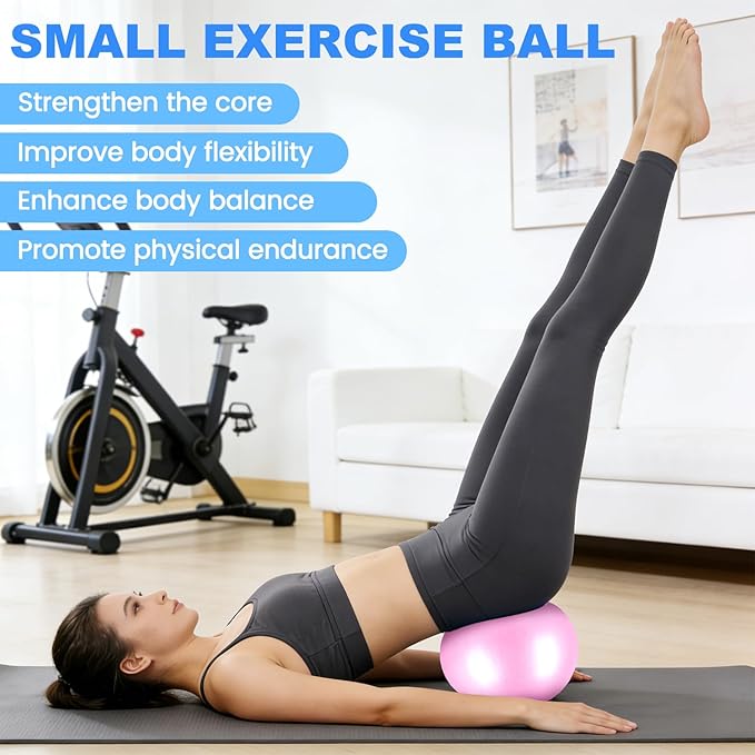 9 Inch Pilates Ball Small Exercise Ball, Workout Ball for Barre, Pilates, Yoga, Stability, Workout, Balance, Fitness at Gym Home Office
