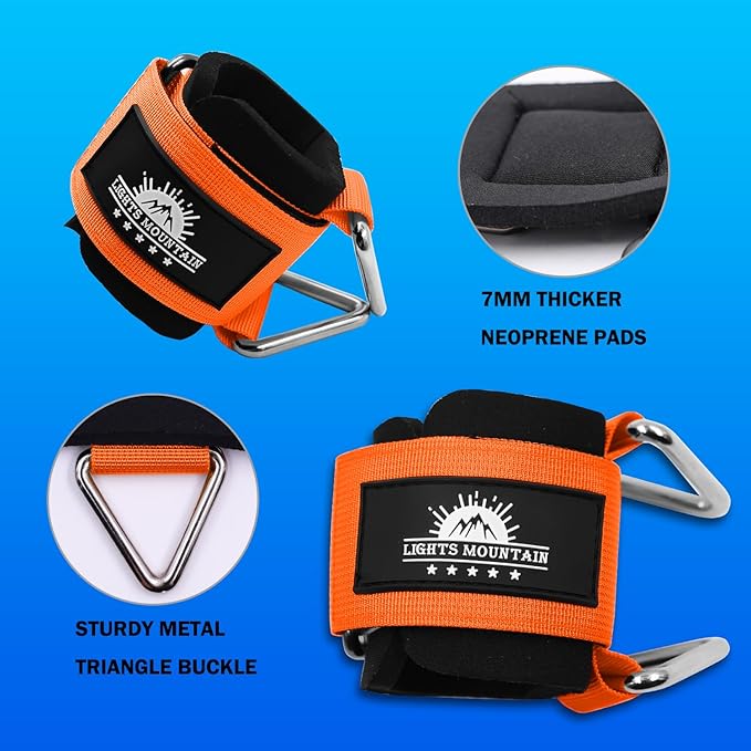 Wrist Cuffs for Cable Machines – Padded & Adjustable Straps for Lateral Raises, Tricep Pushdowns & Strength Training