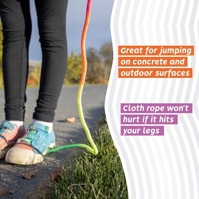 Kids Jump Rope - Anna's Rainbow Rope - Durable Child Friendly Skipping Rope - Exercise Toy for Playground with Lightweight Foam Handles and Vibrant Colors