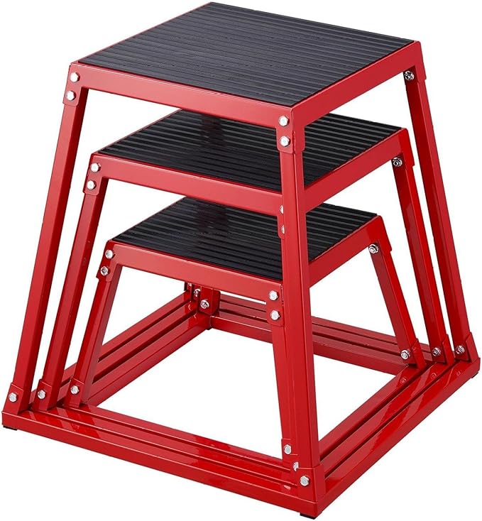 Plyometric Jump Boxes 12/18/24 Inch, 3-Piece Set - Anti-Slip Fitness Platform for Home Gym, Strength & Agility Training, Step Up Exercise Box
