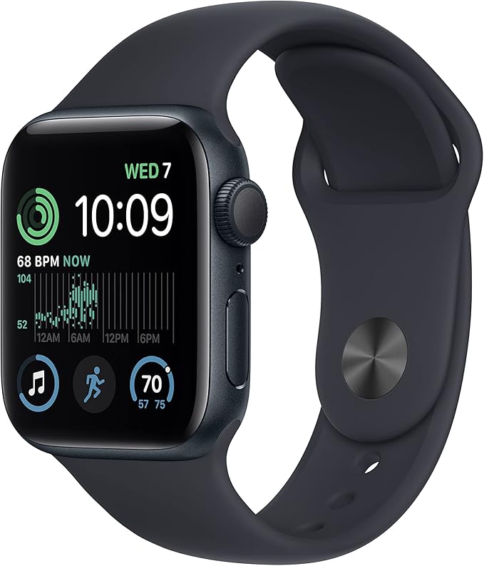 Apple Watch SE (2nd Gen) (GPS, 40mm) - Midnight Aluminum Case with Midnight Sport Band, M/L (Renewed)
