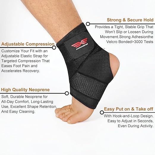Vinaco Ankle Brace, 2 Pack Breathable & Strong Ankle Brace for Sprained Ankle, Stabilize Ligaments, Prevent Re-Injury, Ankle Braces for men & women with Adjustable Wrap, ankle support for men