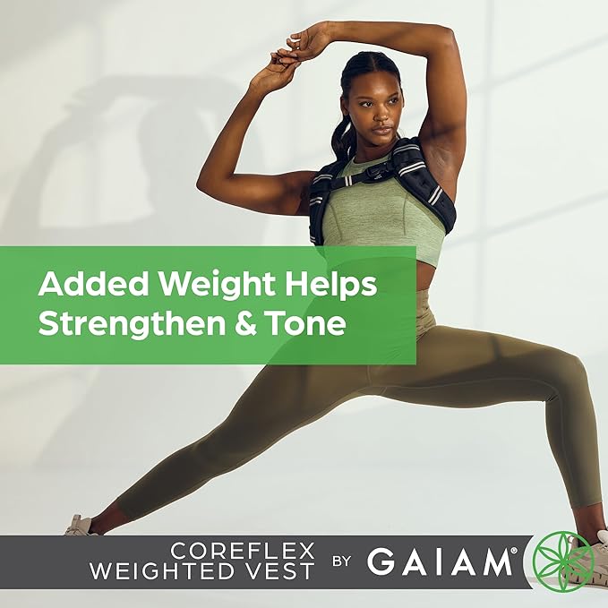 Gaiam PrecisionFit Weighted Vest for Women and Men, Adjustable Weighted Workout Vest for Walking, Running, Strength Training