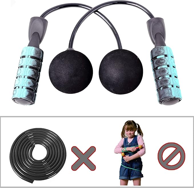 Cordless Jump Rope for Fitness with Indoor Jumping Rope Weighted Ropeless Skipping Jump Rope for Men Women Kids High-Speed Rope Skipping for Narrow Space Fit Weight Loss and General Workouts