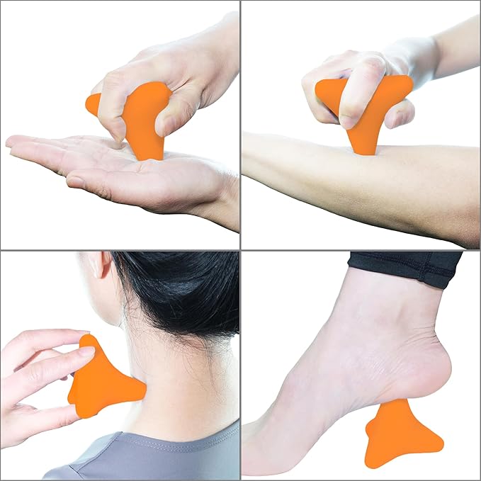 Manual Trigger Point Massage Tool. Small Massager Ball for Deep Tissue Myofascial Release Physical Therapy Plantar Fasciitis Pain Relief Muscle Knot Psoas Hip Flexor Iliacus Release 3×2.6″(Orange)