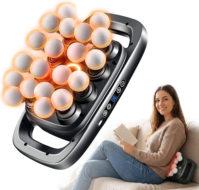 20 Head Massage Gun Deep Tissue, Percussion Back Massage Tool with 3 Modes & 30 Adjustable Intensity Levels, Handheld Electric Muscle Massager for Back, Neck, Shoulders, Legs, Waists,Quiet Ideal Gifts