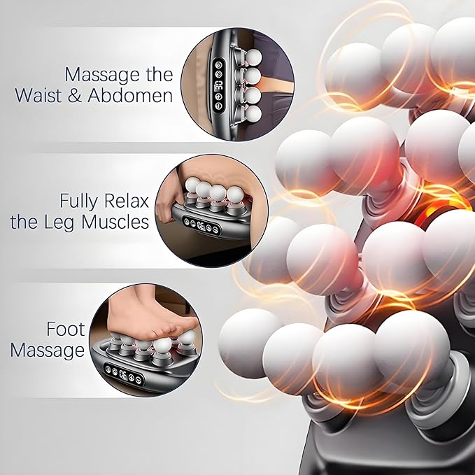 16 Head Massage Gun Deep Tissue, Back Massager with 3 Modes & 30 ntensity Levels, Professional Percussion Muscle Gun for Legs,Massage Gun Portable for Back