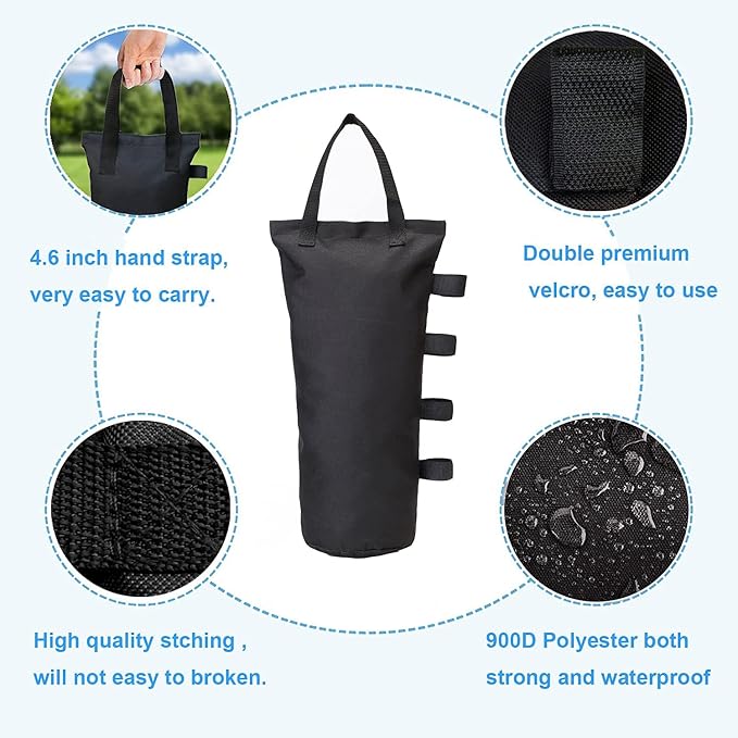Canopy Weights Bag Leg Weight for Pop up Canopy Tent, Sand Bags for Patio Umbrella Instant Outdoor Sun Shelter,4pcs-Pack