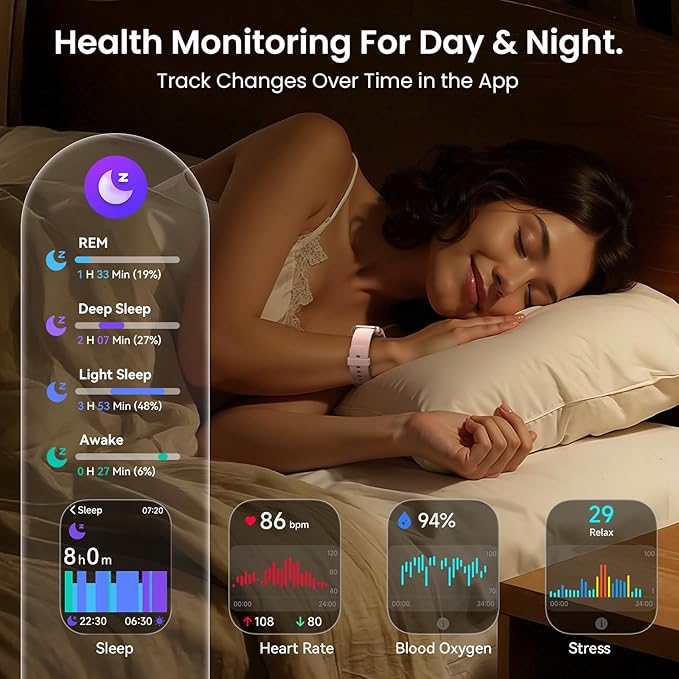 Smart Watch for Women Gifts, Womens Smartwatch with Sleep,Heart Rate,Pressure,SpO2 Monitor & Cycle Tracking, Alexa/AI Voice & Call Fitness Watch with Schedule Reminders & 100+ Sports Modes-Pink