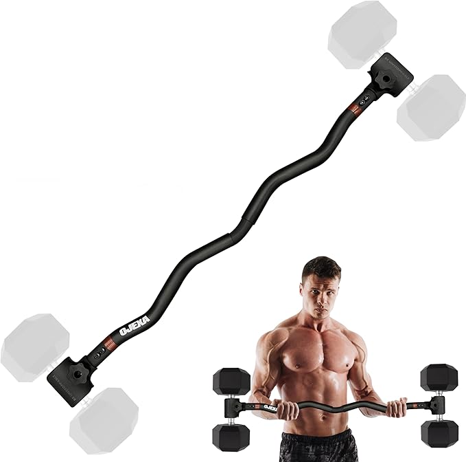 Dumbbell to Barbell Converter Set, Adjustable Weights, 200 lb Capacity, Steel Clamp, Home Gym