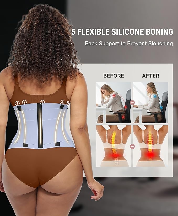 FeelinGirl Waist Trainer Belt Waist Cincher Trimmer Ab Belt Tummy Control Body Shaper with Triple Wrap Women and Men