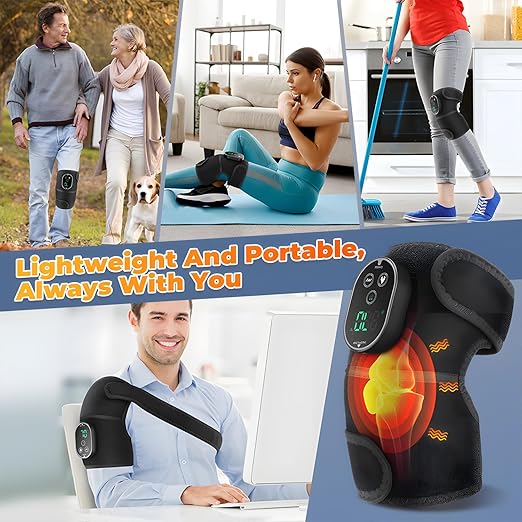 Atlodas Knee Heating Pad, Knee Massager with Heat and Vibration, Heating Pad for Knee, Massage Heated Knee Brace Wrap for Shoulder Elbow Knee, Keep Knee Warmer Stress Relief